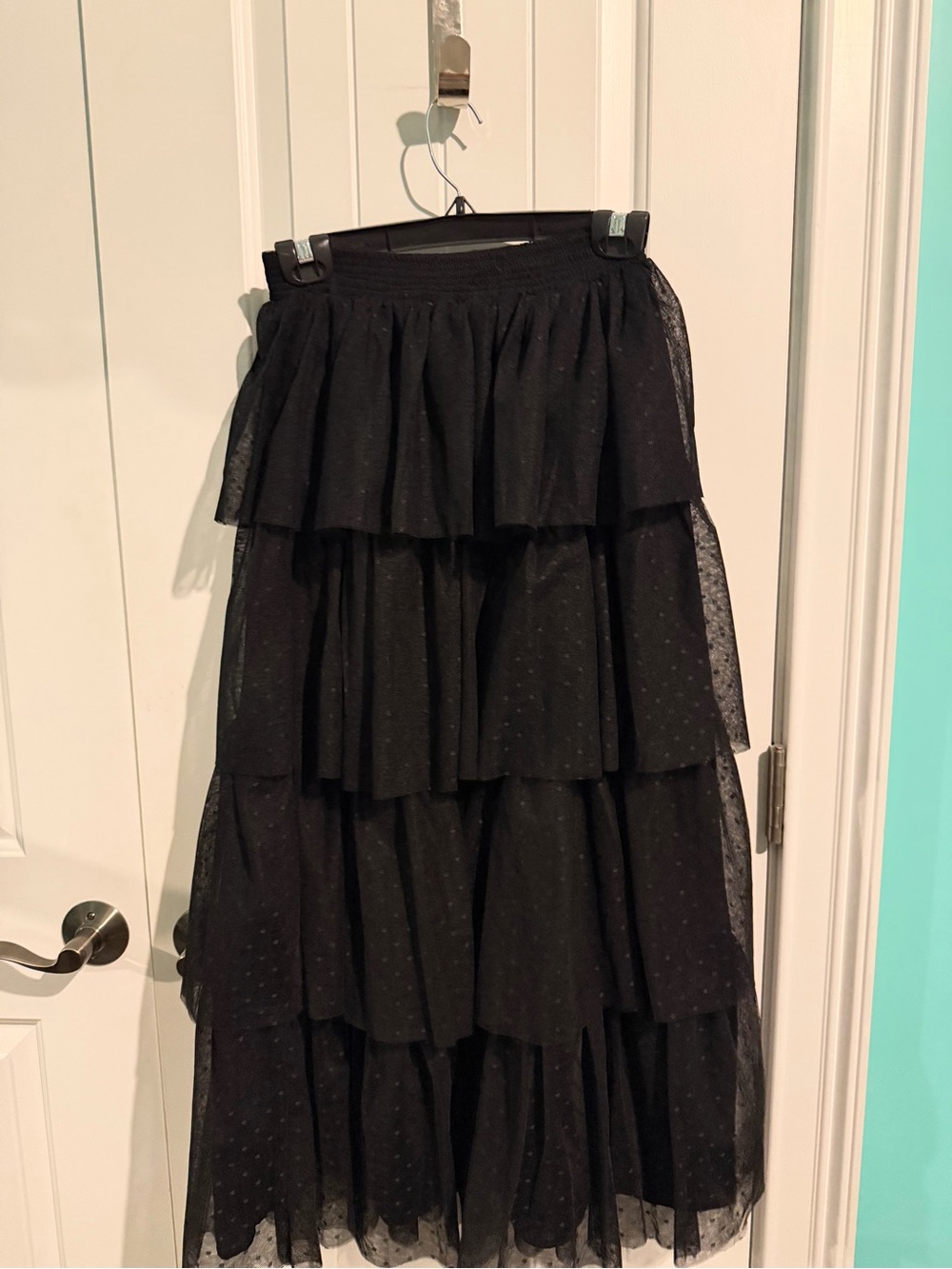 Endless Rose Black Tiered Maxi Tulle Skirt